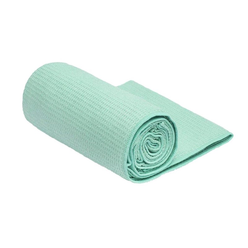 Shandali Stickyfiber Hot Yoga Towel - Silicone Backed Yoga Mat-Sized, Absorbent, Non-Slip, 24" x 72" Bikram, Gym, and Pilates (Jade-Green, Standard) - Image 2