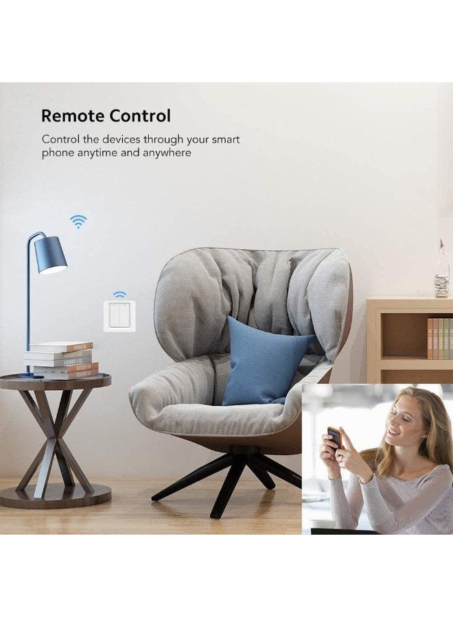 Tichondrius WiFi Smart Light Switch, Wireless Smart Wall Switch with Remote Control and Timer, Compatible with Alexa and Google Assistant, Easy Installation, Neutral Wire Required - Image 3