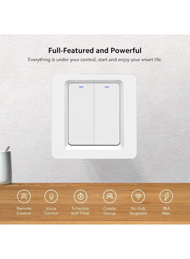 Tichondrius WiFi Smart Light Switch, Wireless Smart Wall Switch with Remote Control and Timer, Compatible with Alexa and Google Assistant, Easy Installation, Neutral Wire Required - Image 4