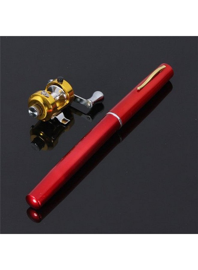 ميكو قلم صيد صغير محمول من سبائك الألومنيوم مقاس 38 بوصة من G Ganen هدية رائعة (أحمر)