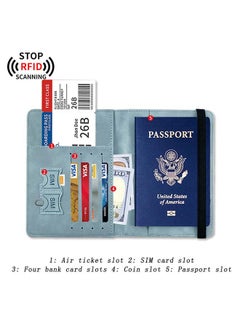 VIUAUAX 1pc RFID Passport Holder Thin Passport Wallet  Leather Surface Multi Functional Wallet Travel Passport Holder Anti-Theft Travel Passport Holder PU Document Bag Anti-Degaussing Rfid Passport Cover  - Image 4