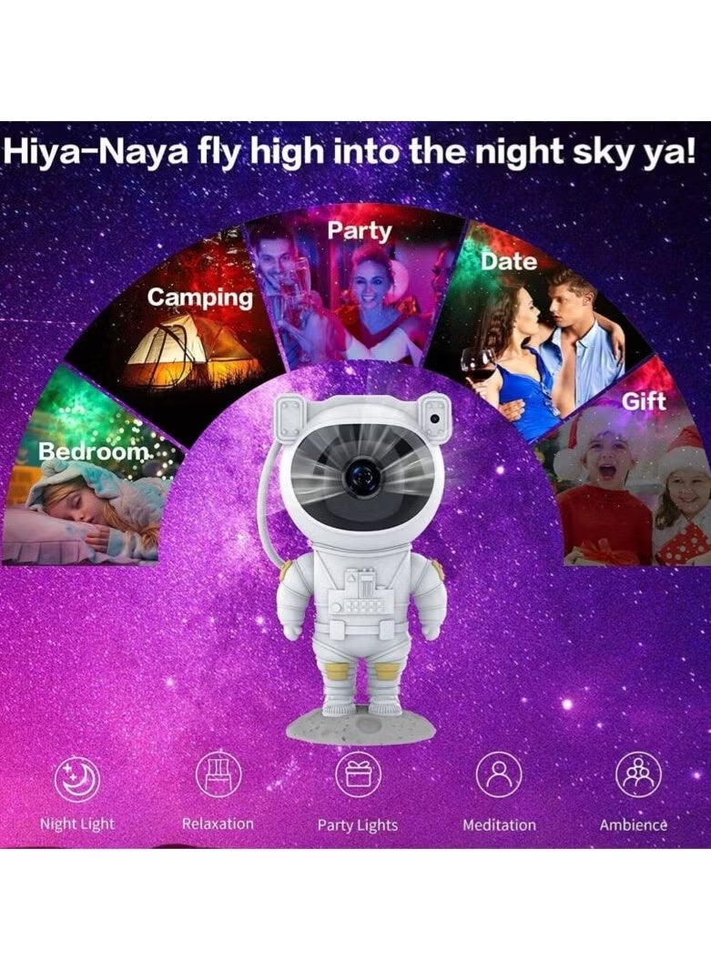 Astronaut Star Projector Galaxy Night Light Nebula Ceiling LED Light With Timer And Remote Control - Image 3