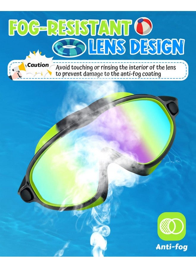 Rantizon Kids Swim Goggles 2 Pack Wide View Swimming Goggles For Child 3 15 Anti Fog&Uv No Leaking Goggles For Boys Girls - Image 5