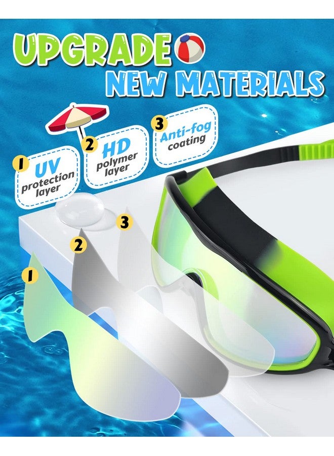 Rantizon Kids Swim Goggles 2 Pack Wide View Swimming Goggles For Child 3 15 Anti Fog&Uv No Leaking Goggles For Boys Girls - Image 4