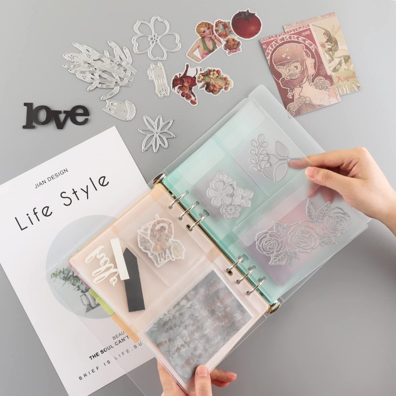 BAOFALI A5 6 Ring Binder Cover Clean Transparent Soft PVC for Refillable Notebook Shell withMatte surfaceforStamp & Die Storage - Image 5