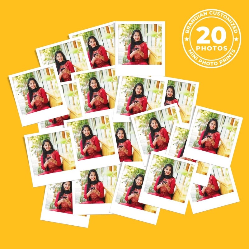 Brandian Brandian 20 Customised Mini Photo Prints Share Special Life Moments with Personalized Photo Prints Add Emoji and Text Multicolor 4 x 3 Inches White Pack of 20 - Image 2