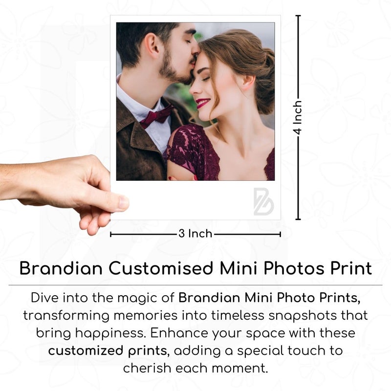 Brandian Brandian 20 Customised Mini Photo Prints Share Special Life Moments with Personalized Photo Prints Add Emoji and Text Multicolor 4 x 3 Inches White Pack of 20 - Image 3