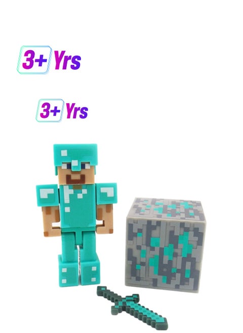 TK0008-T Minecraft Games Steve Removable Figure Toy 3+ Years