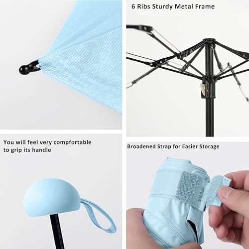 BAODINI Travel Essentials Mini Umbrella for Purse With Case Small Compact UV Sun Protection Lightweight Tiny Pocket Manual Open Close Umbrella for Women Kids and Men Fit Purse Backpack - Image 5