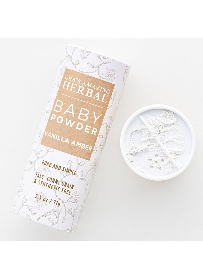 Ora's Amazing Herbal - Ora's Amazing Herbal, Talc Free Baby Powder, Cornstarch Free Clay Based Powder, Real Vanilla Amber Natural Scent - Image 1