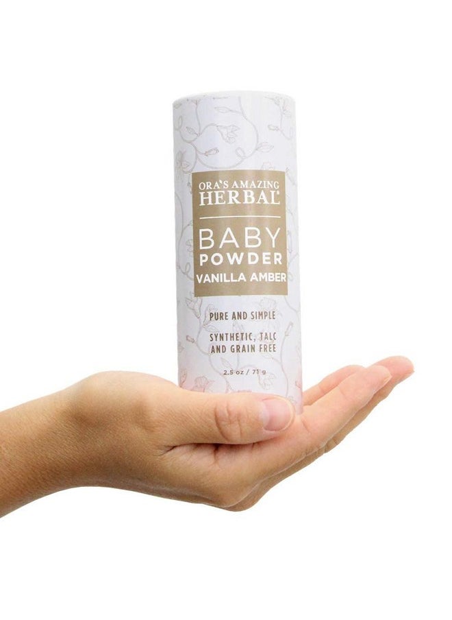 Ora's Amazing Herbal - Ora's Amazing Herbal, Talc Free Baby Powder, Cornstarch Free Clay Based Powder, Real Vanilla Amber Natural Scent - Image 1