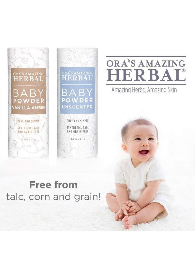 Ora's Amazing Herbal - Ora's Amazing Herbal, Talc Free Baby Powder, Cornstarch Free Clay Based Powder, Real Vanilla Amber Natural Scent - Image 1