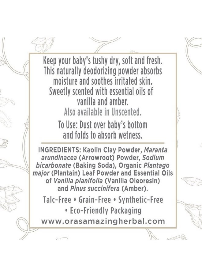 Ora's Amazing Herbal - Ora's Amazing Herbal, Talc Free Baby Powder, Cornstarch Free Clay Based Powder, Real Vanilla Amber Natural Scent - Image 1