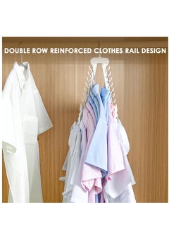 Excefore Space Saving Hangers for Clothes, Closet Organizers and Storage, Portable Folding Clothes Drying Rack with 16 Holes, White  - Image 3