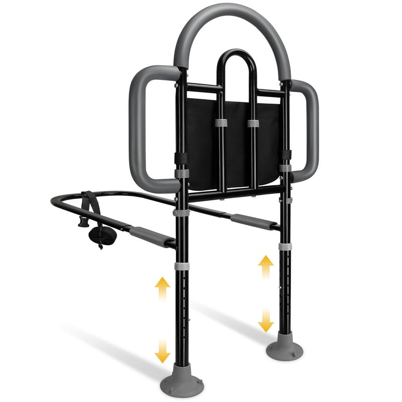 EASYVAVA Bed Rails for Elderly Adults Safety, Adjustable Bed Assist Rail - Portable Bed Cane Supports 400 Lbs,ASTM Approved Bedside Safety & Stability for Seniors,for Bed Frames 14.57"-20.67" - Image 1