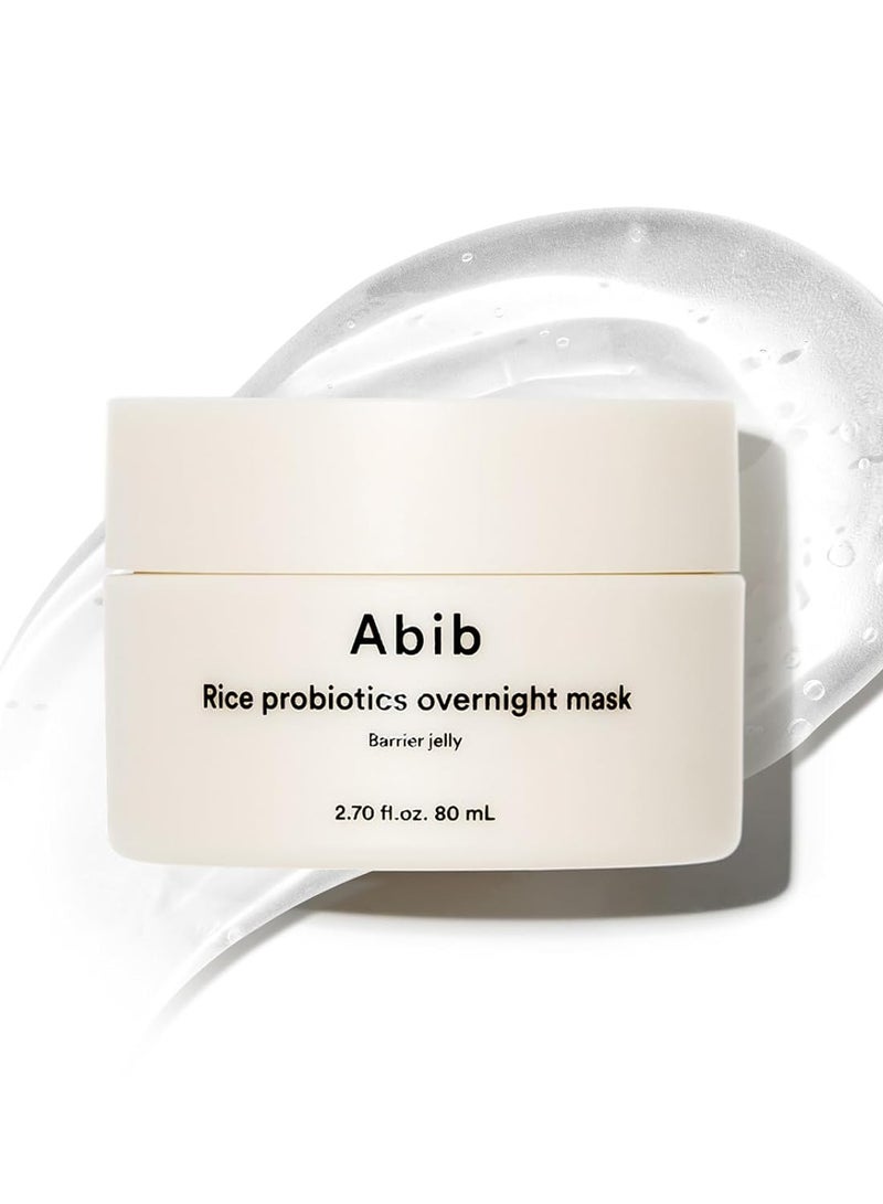 abib Abib Rice Probiotics Overnight Mask Barrier Jelly 2.7 fl oz I Moisturizer for Slugging Intensive Hydrating Nourishing Face Sleep Sleeping Mask for Korean Skin Care jelly eye cream clay mask glass skin