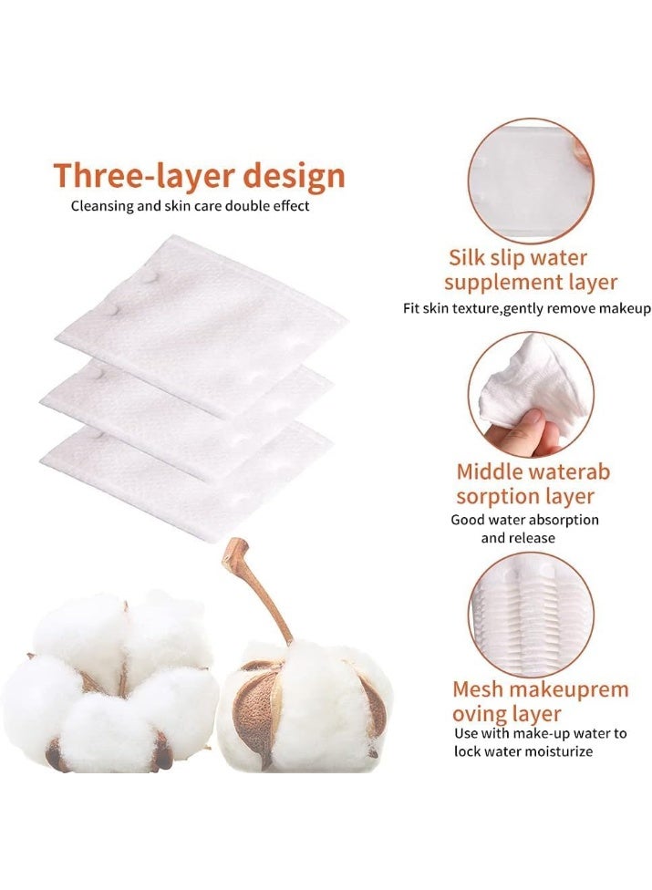 فوط قطن جوز لإزالة المكياج والعناية بالبشرة – عبوة اقتصادية 222 قطعة فائقة النعومة - Image 3