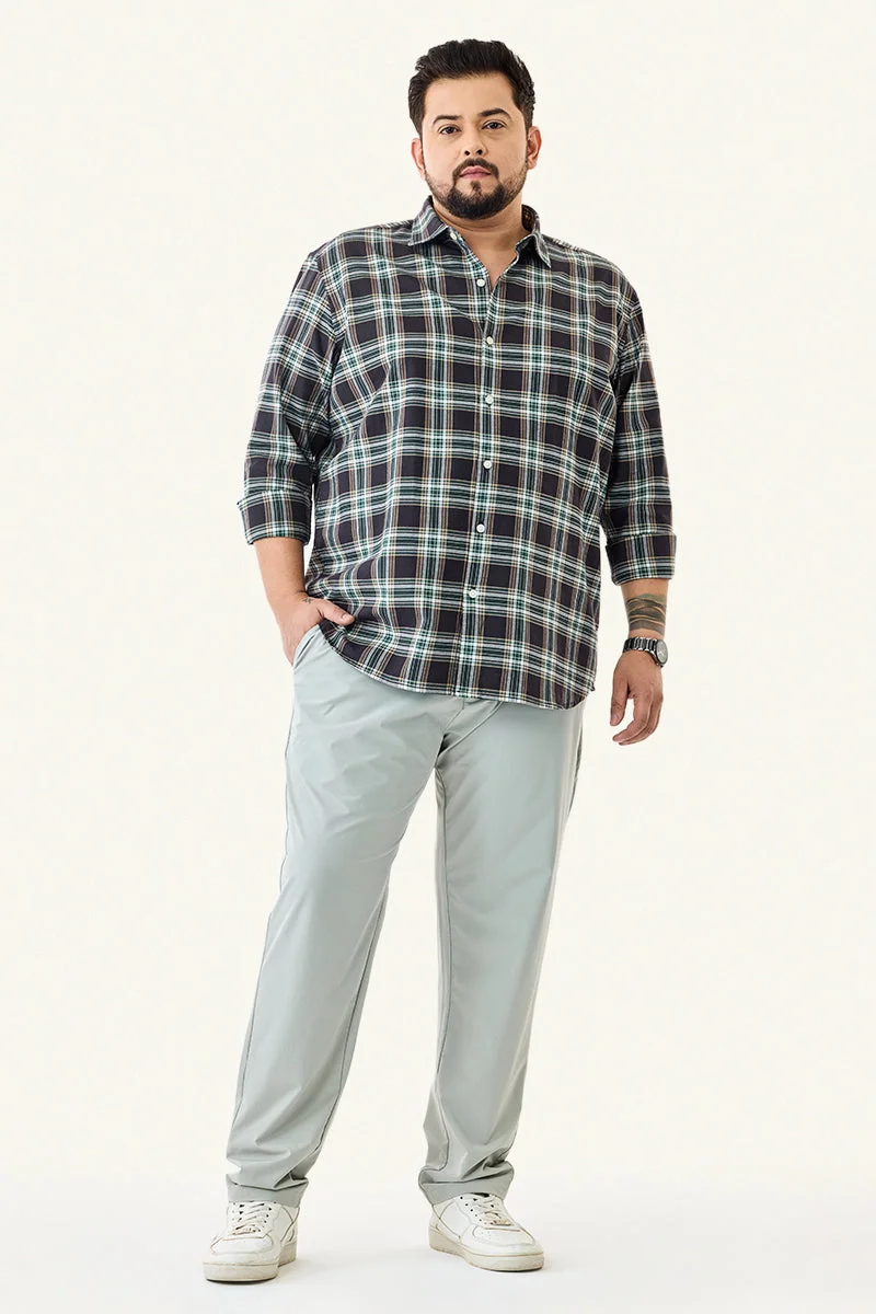 SNITCH 100% Cotton Regular Fit Plus Size Checks Shirt