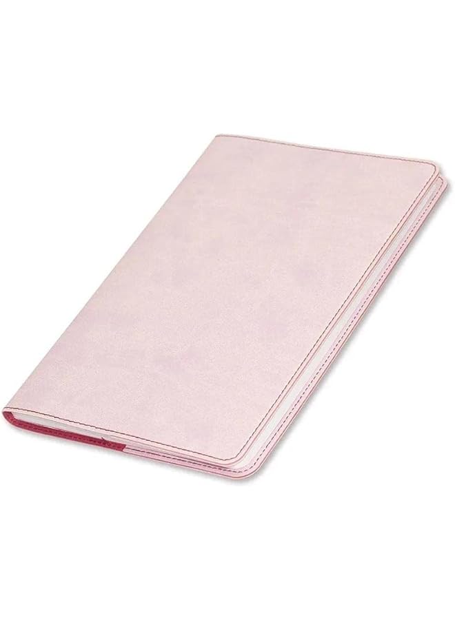 FIS Fsnba7Pi 96 Sheets Single Ruled Italian Pu Cover Executive Soft Cover Notebook With Gift Box A7 Size Pink - Image 1
