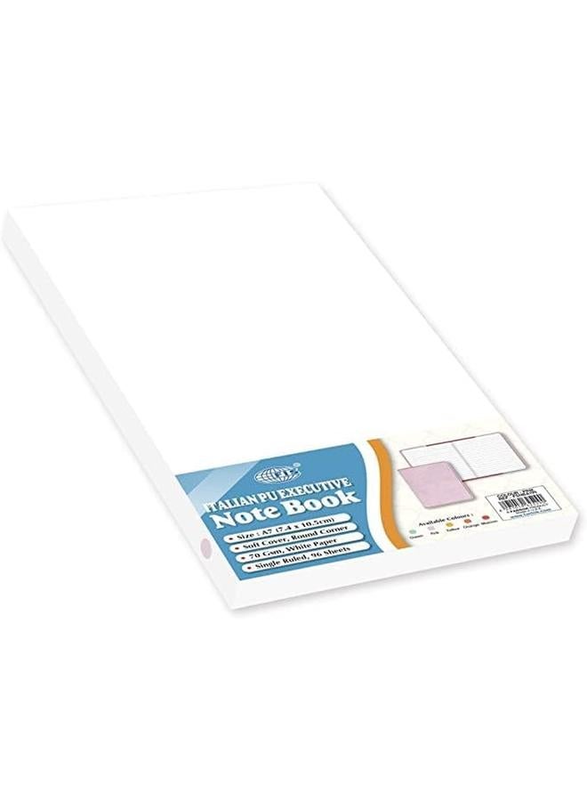 FIS Fsnba7Pi 96 Sheets Single Ruled Italian Pu Cover Executive Soft Cover Notebook With Gift Box A7 Size Pink - Image 2
