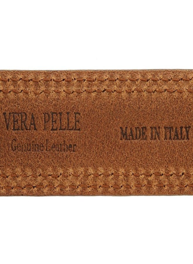 بيلتس.كوم 8118 حزام رسمي كاجوال من الجلد الطبيعي صنع في إيطاليا عرض 1-1/8 بوصة (30 مم) (لون بني فاتح، 34) - Image 2