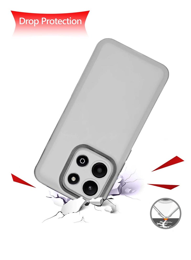 Wtech Honor X6b 4G 2024 Soft Transparent TPU Silicone Ultra Thin Phone Stylish Electroplated Camera Border Back Case Cover White - Image 3