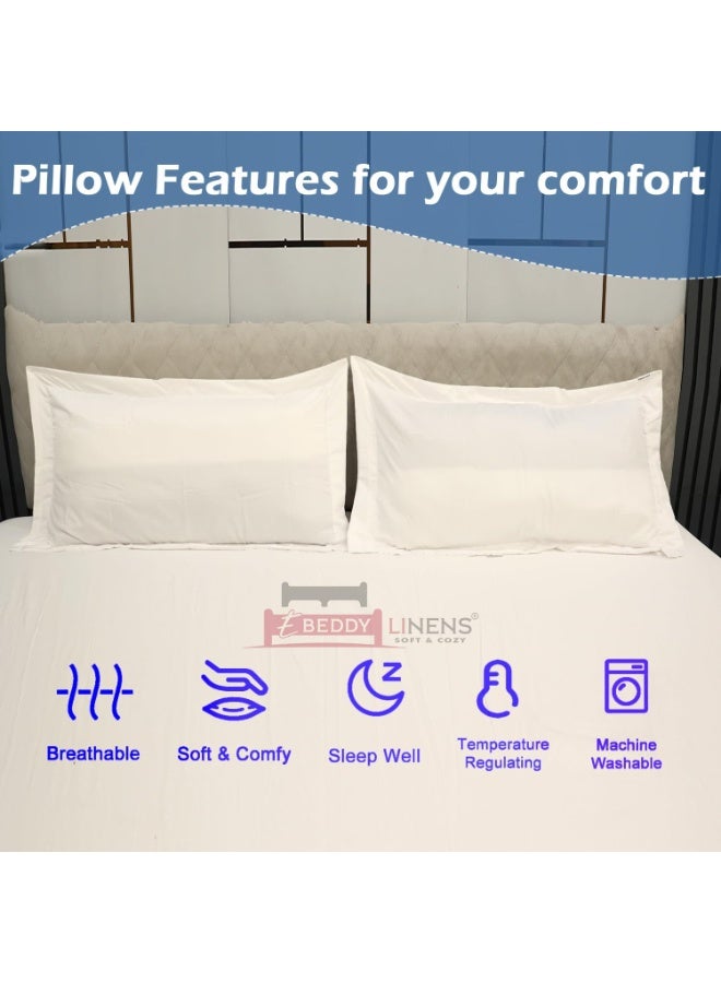 Joybos Pillow Protector Premium 2 Packs, Premium Quality Waterproof 100% Soft Cotton Queen Size Pillows Case Cover 75 x 50cm - Image 2