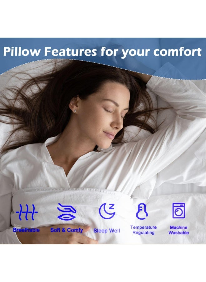 Joybos Pillow Protector Premium 2 Packs, Premium Quality Waterproof 100% Soft Cotton Queen Size Pillows Case Cover 75 x 50cm - Image 4