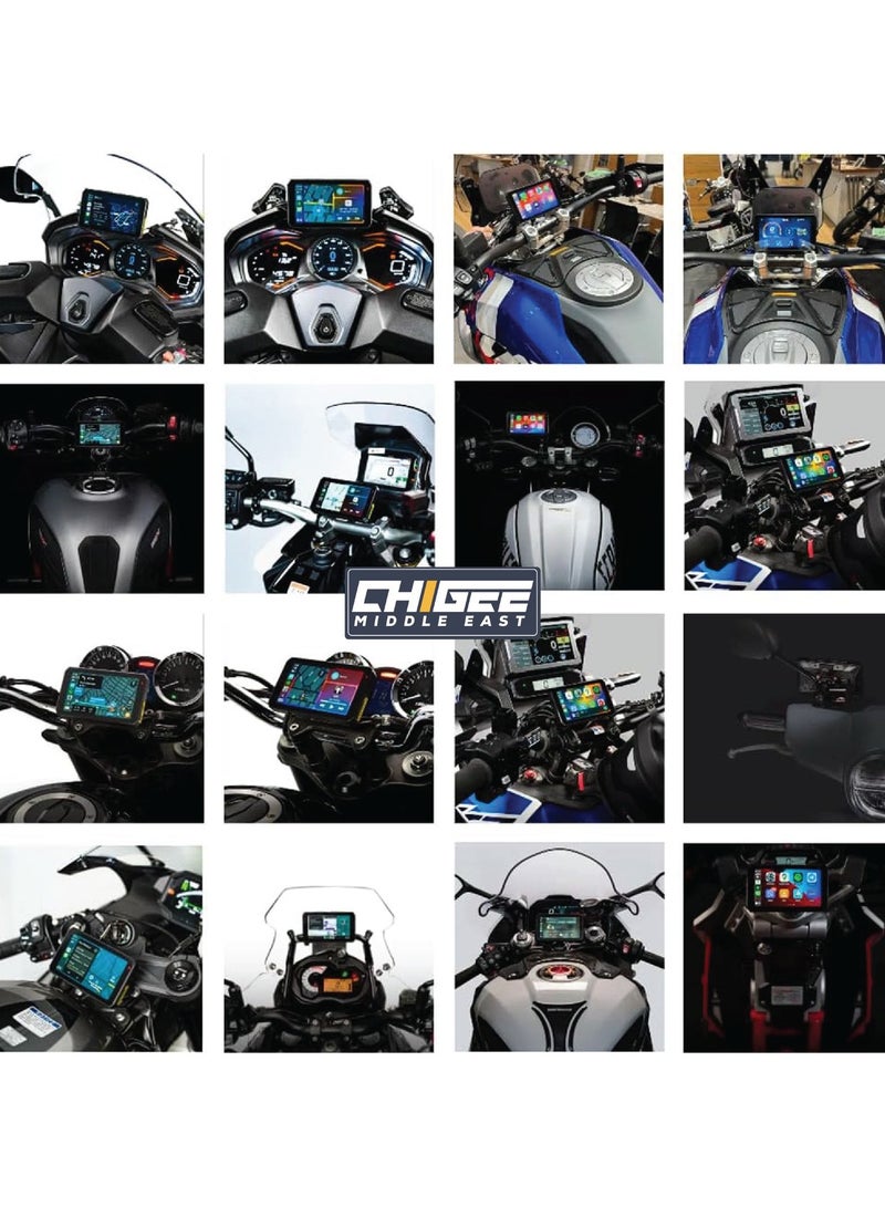 Chigee AIO-5 Lite: 5-inch waterproof motorcycle smart riding system, Bright display, Bluetooth 5.0, 5G Wi-Fi, STARVIS HDR 5" LCD, IP67, Radar Warning, Lane Assist, and Blind Spot Detection. - Image 4