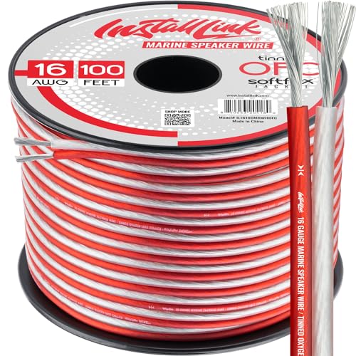 Install Link 16 AWG Gauge Marine Speaker Wire Cable, Tinned OFC (100 Feet) - Image 1