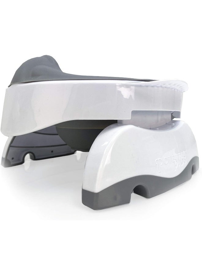 Kalencom Potette Plus Premium Potty Value Pack: 2in1 Potette Plus Premium Portable Potty and Premium Reusable Collapsible Liner for Home Use (White/Gray) - Image 3