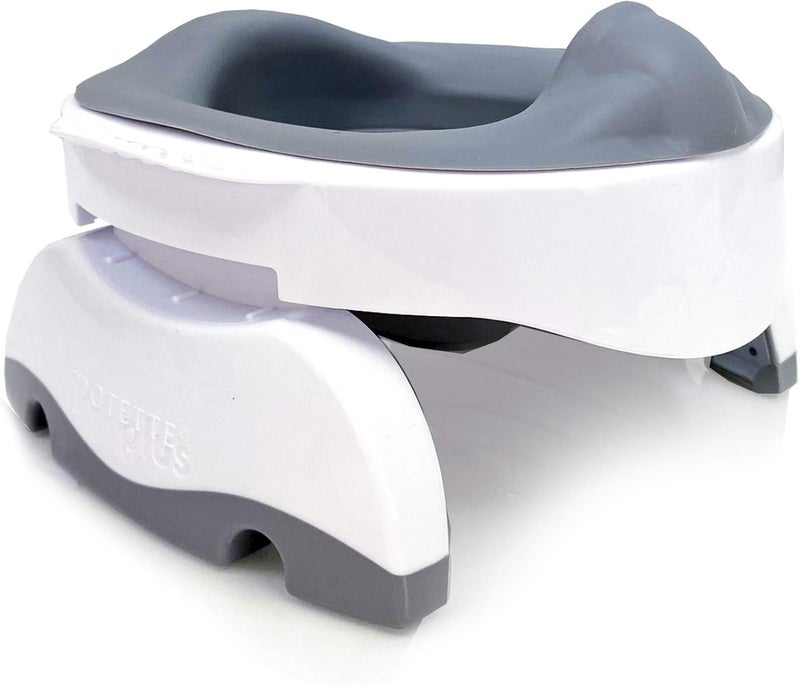 Kalencom Potette Plus Premium Potty Value Pack: 2in1 Potette Plus Premium Portable Potty and Premium Reusable Collapsible Liner for Home Use (White/Gray) - Image 4