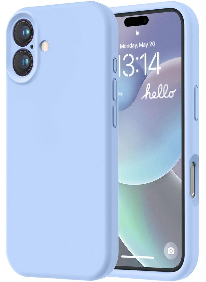 LOVE 3000 جراب LOVE 3000 مصمم خصيصًا لهاتف iPhone 16، مصنوع من السيليكون الفاخر مع بطانة ناعمة من الألياف الدقيقة المقاومة للخدش، جراب واقٍ مقاوم للصدمات مناسب للرجال والنساء والفتيات، مقاس 6.1 بوصة، لون أزرق فاتح - Image 1