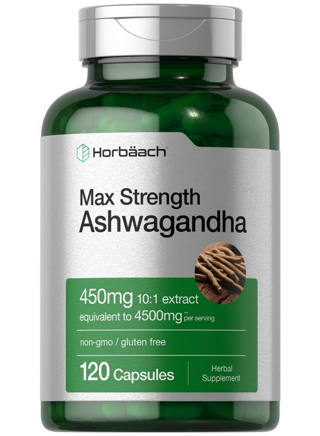 Horbäach Ashwagandha Supplement | Max Strength | 120 Capsules | Non-GMO, Gluten Free - Image 1