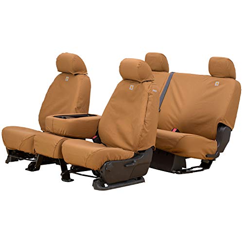 Covercraft غطاء مقعد Covercraft SSC8433CABN Carhartt SeatSaver للصف الثاني مناسب لطرز تويوتا تندرا المختارة - قماش بط البني - Image 3