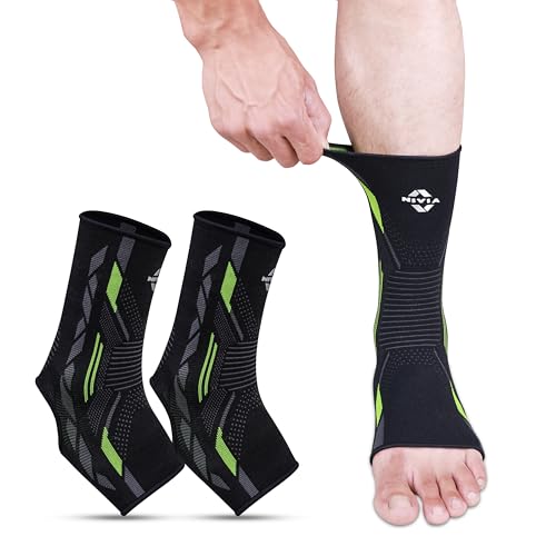 Nivia Knitted Ankle Support For Men & Women, Breathable, Ankle Supporter for men, For Gym, Training, Sports, Running & Injury Prevention, Ankle Brace (Red, S), Available In Pair - Image 1