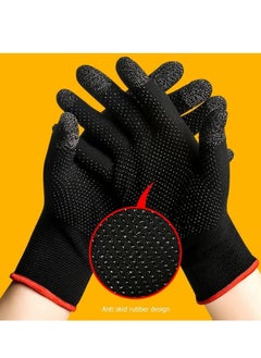 SYOSI Gaming Gloves, Anti Sweat Breathable, Touch Finger for Highly Sensitive Nano Silver Fiber Material, Dot Silica Gel Palm Non Slip Design, Support Almost All Mobile Gaming  05 Black  - Image 3