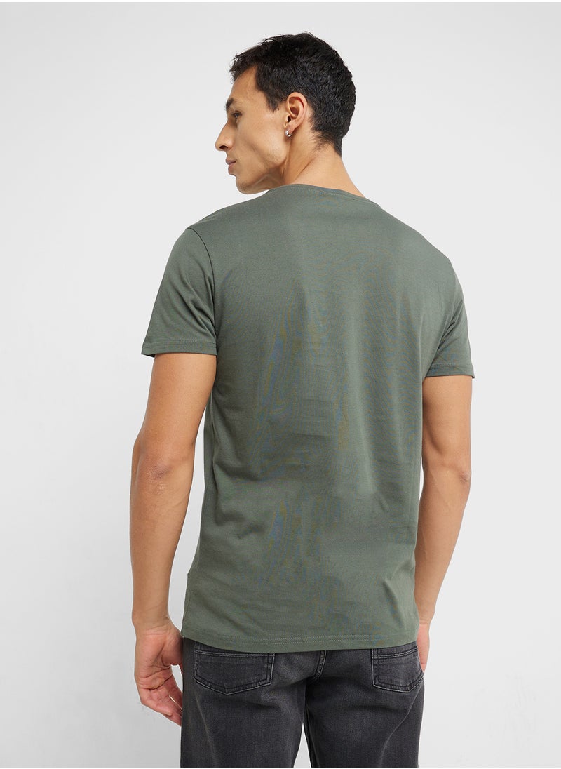 trendyol Graphic Print Crew Neck T-Shirt  - Image 2