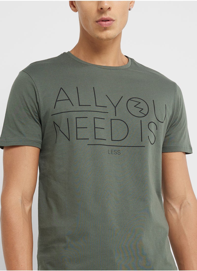 trendyol Graphic Print Crew Neck T-Shirt  - Image 3