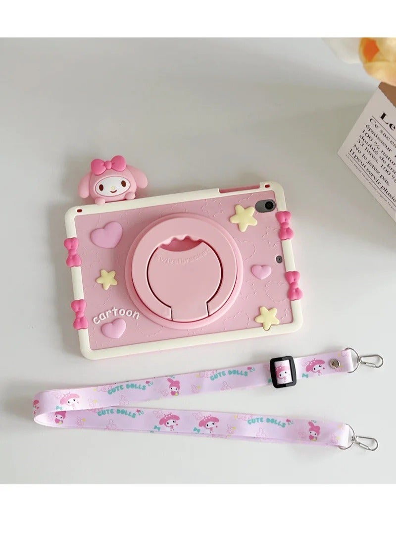 Cartoon Protective Case for iPad 10.9 inch/iPad 10th 2022, with 360° Rotating Stand, Portable iPad protective Case，Cute Cartoon Shockproof Tablet Case with Stand，Cute iPad case for Girl and kids - Image 1