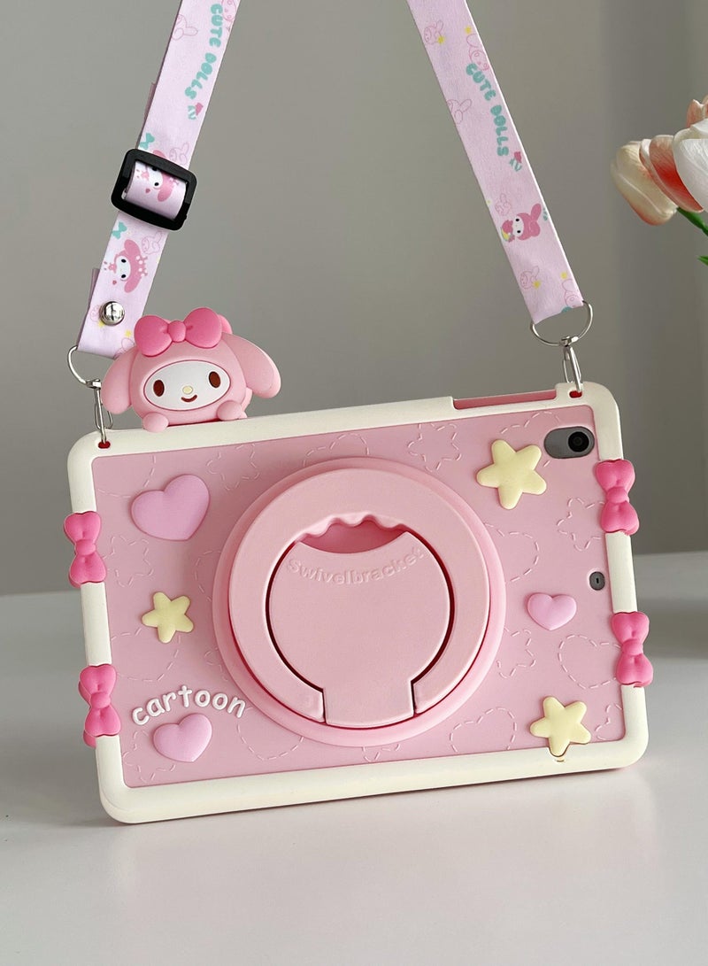 Cartoon Protective Case for iPad 10.9 inch/iPad 10th 2022, with 360° Rotating Stand, Portable iPad protective Case，Cute Cartoon Shockproof Tablet Case with Stand，Cute iPad case for Girl and kids - Image 3