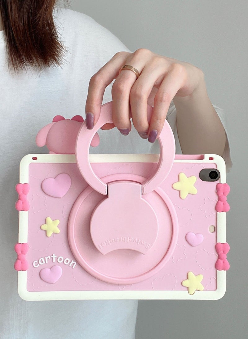 Cartoon Protective Case for iPad 10.9 inch/iPad 10th 2022, with 360° Rotating Stand, Portable iPad protective Case，Cute Cartoon Shockproof Tablet Case with Stand，Cute iPad case for Girl and kids - Image 4