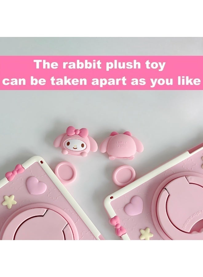 حافظة واقية لجهاز iPad من الجيل الحادي عشر/iPad من الجيل العاشر، مع حامل دوار 360 درجة، حافظة واقية محمولة لجهاز iPad، حافظة لوحية رقيقة للغاية ومقاومة للصدمات مع حامل، حافظة iPad لطيفة للفتيات والأطفال - Image 4