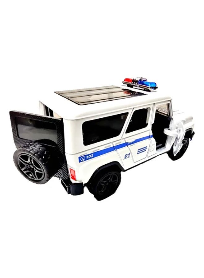 ممز بلانيت سيارة شرطة بيضاء مصبوبة - نموذج مصغر واقعي، مقياس دقيق، للأطفال وهواة الجمع - لعبة عالية الجودة - لعبة سيارة- هديه للاطفال-لعبه تسليه للاطفال- سيارات لعب- سيارات اطفال-العاب سيارات- العاب اطفال -سياره - Image 3