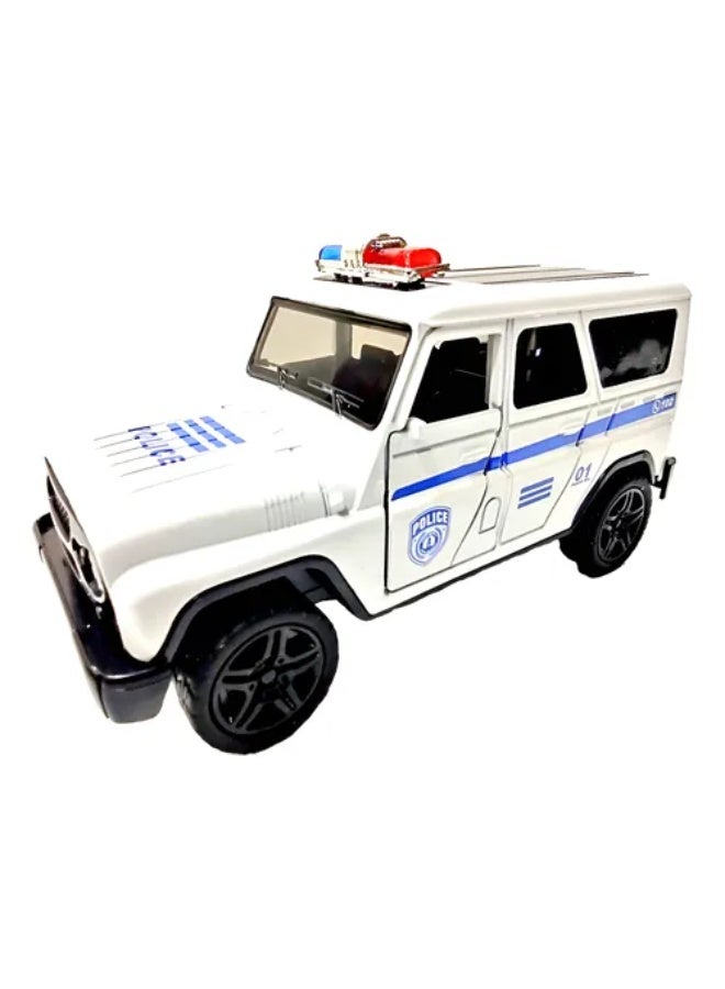 ممز بلانيت سيارة شرطة بيضاء مصبوبة - نموذج مصغر واقعي، مقياس دقيق، للأطفال وهواة الجمع - لعبة عالية الجودة - لعبة سيارة- هديه للاطفال-لعبه تسليه للاطفال- سيارات لعب- سيارات اطفال-العاب سيارات- العاب اطفال -سياره - Image 1