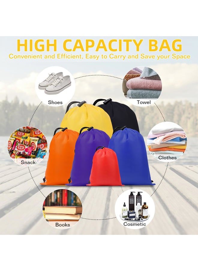 iMucci Upgrade Waterproof Drawstring Bag Sack Nylon Bag Ditty Bag for Gym Traveling, Hiking, Yoga, Shopping, Multicolor 2 - Image 3