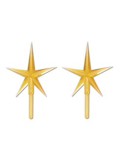 Darice Darice, Gold P0681 2-Piece Ceramic Tree Star Ornament, 1 Pack, 2 Count  - Image 1