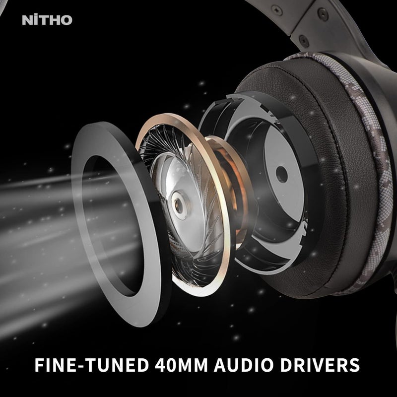 Nitho Janus Gaming Headset with Microphone, Over-Ear Stereo Headphones for Xbox Series X|S, Xbox One, PS5, PS4, Nintendo Switch, PC, Mobile, 3.5 mm Audio Jack, 40 mm Drivers - Camo - Image 5
