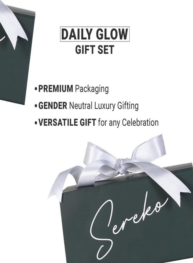 SEREKO Daily Vitamin C Skin Regime Gift Kit | Cleanser 100ml + Face Moisturiser 50ml + Luxury Vegan Leather Pouch + Destressing Satin Eye Mask - Image 3