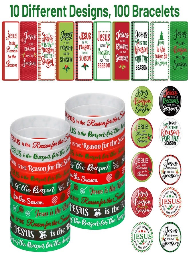 مارسبارك مجموعة هدايا عيد الميلاد من مارسبارك، 300 قطعة، تحمل عبارة "يسوع هو سبب العيد"، تتضمن أساور سيليكون عليها صورة يسوع، وفواصل كتب دينية، ودبابيس، وهدايا تذكارية مسيحية لحفلات عيد الميلاد، والكنائس، ومدارس الأحد. - Image 4